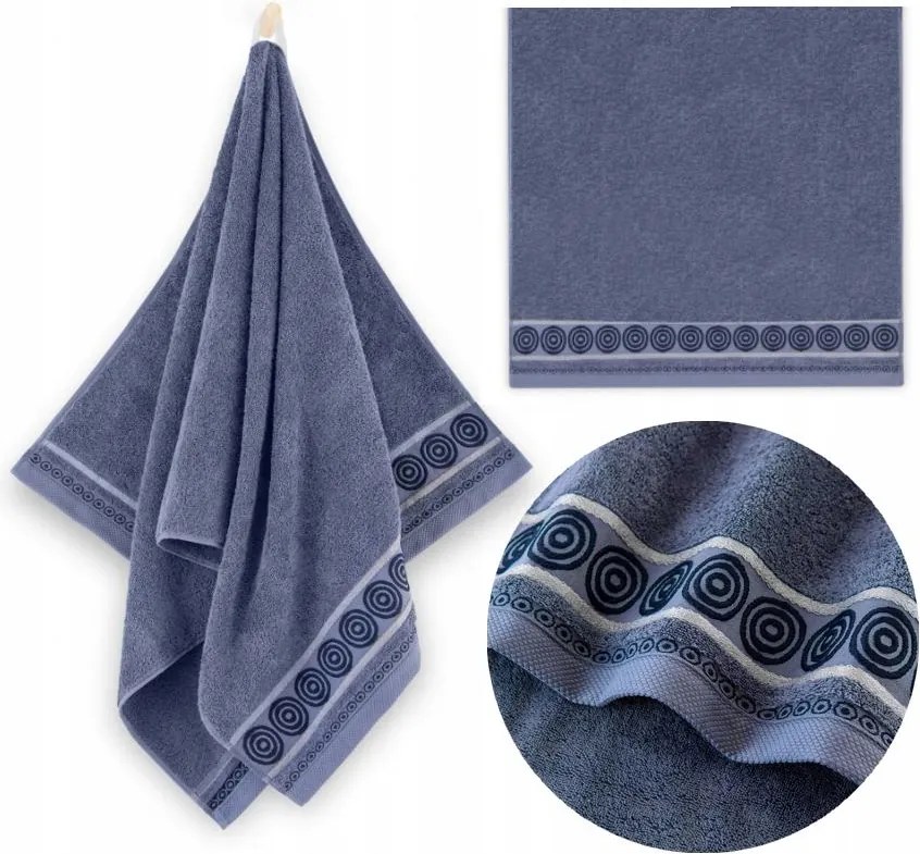 Törölköző Zwoltex 50x90 cm Rondo 2 Egyiptomi pamut lila