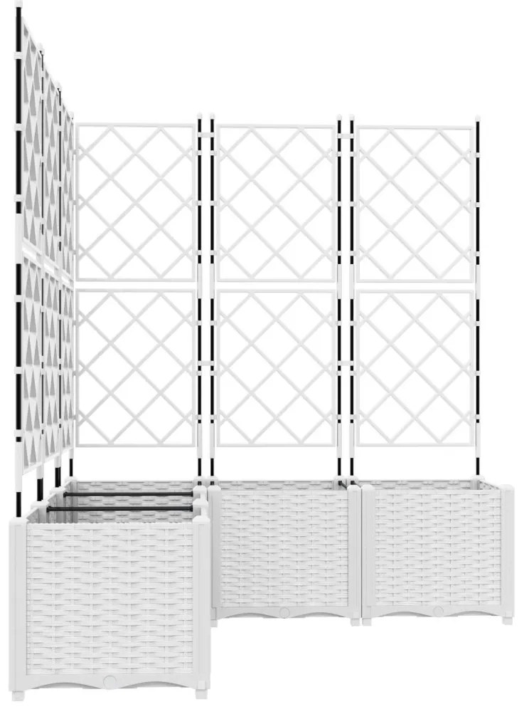 Kertészeti Beültető Trellisszel 5 db Fehér 120x120x143 cm