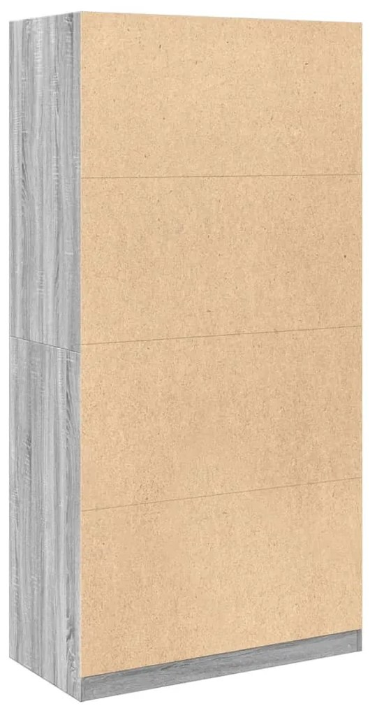 szürke sonoma színű szerelt fa ruhásszekrény 100 x 50 x 200 cm