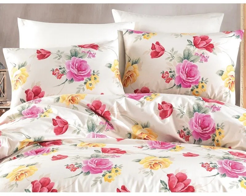 BedTex Pamut ágynemét Tulip krém, 220 x 200 cm, 2db 70 x 90 cm