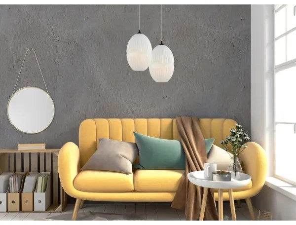 Klausen 111030 - Csillár zsinóron ELLIPTIC 1xE27/11W/230V fehér