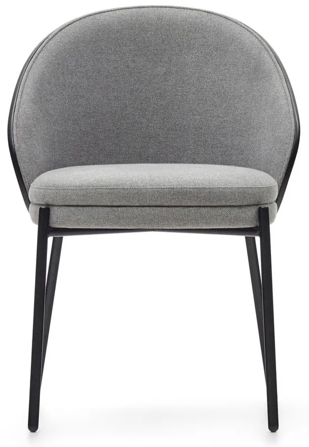 Fekete-szürke kárpitozott étkezőfotel Eamy – Kave Home