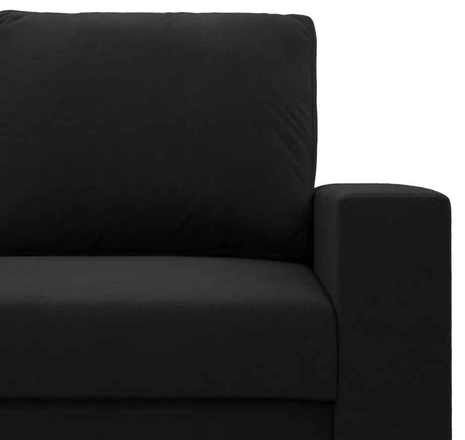 Zeus kanapéágy, szövet anyag, hab töltet, egyenes kartámasz, fekete