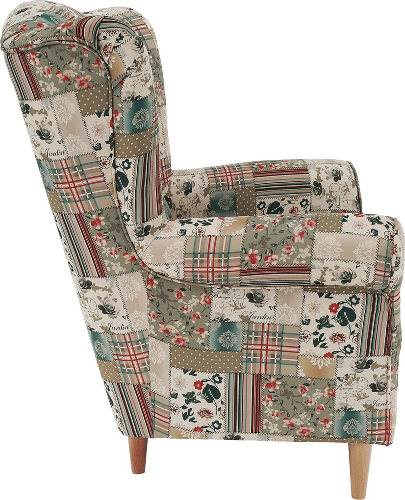 Füles fotel, szövet patchwork viorica 1, CHARLOT