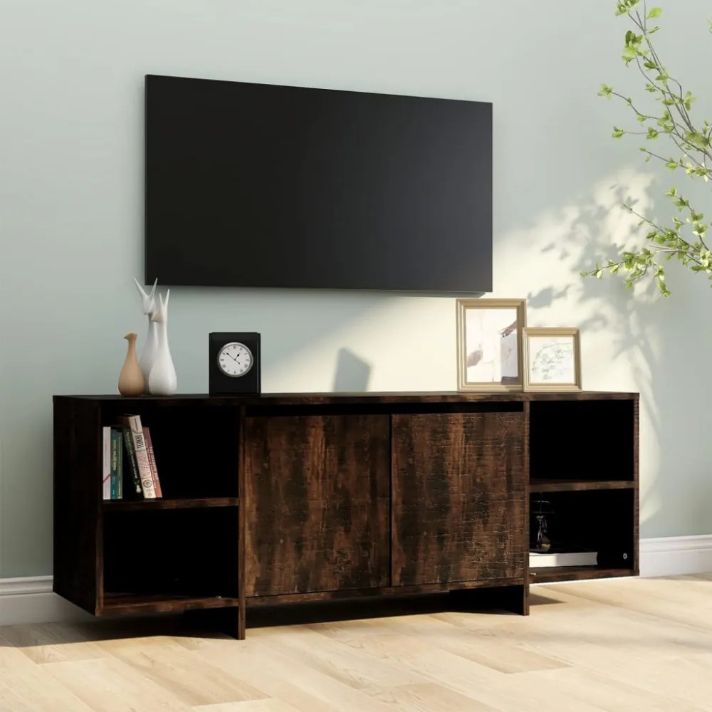 füstös tölgy színű szerelt fa TV-szekrény 130x35x50 cm
