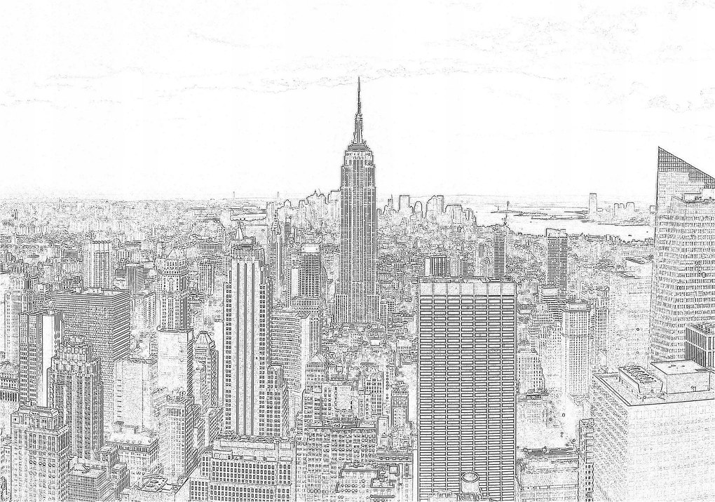 Fotótapéta flizelina New York grafika Empire State Building 460x300 +ragasztó