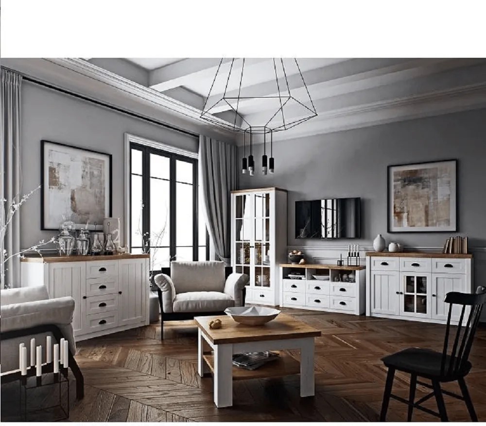 Dohányzóasztal, sosna Andersen/tölgy lefkas, PROVANCE