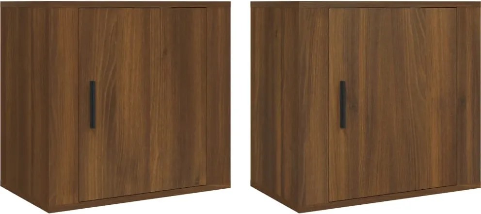 vidaXL 2db barna tölgyszínű falra szerelhető éjjeliszekrény 50x30x47cm