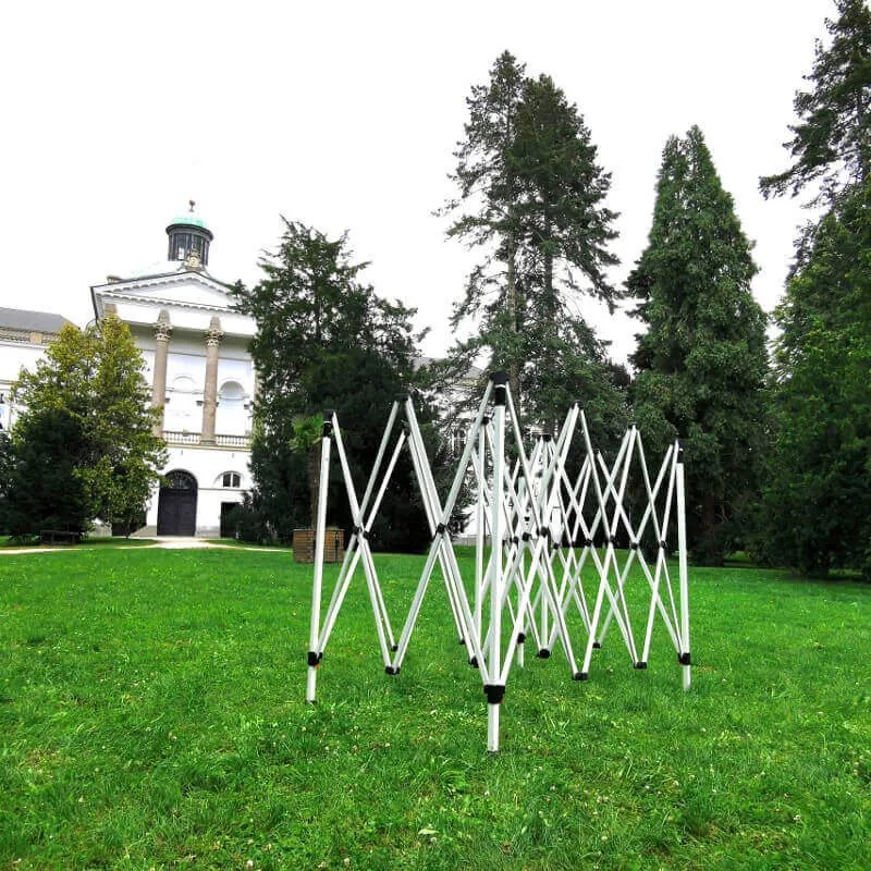 Kerti sátor 3x4,5m Acél | Gyorsan felállítható Pavilon Eseményekhez és Partikhoz - plusz 3 oldalfal - Narancs