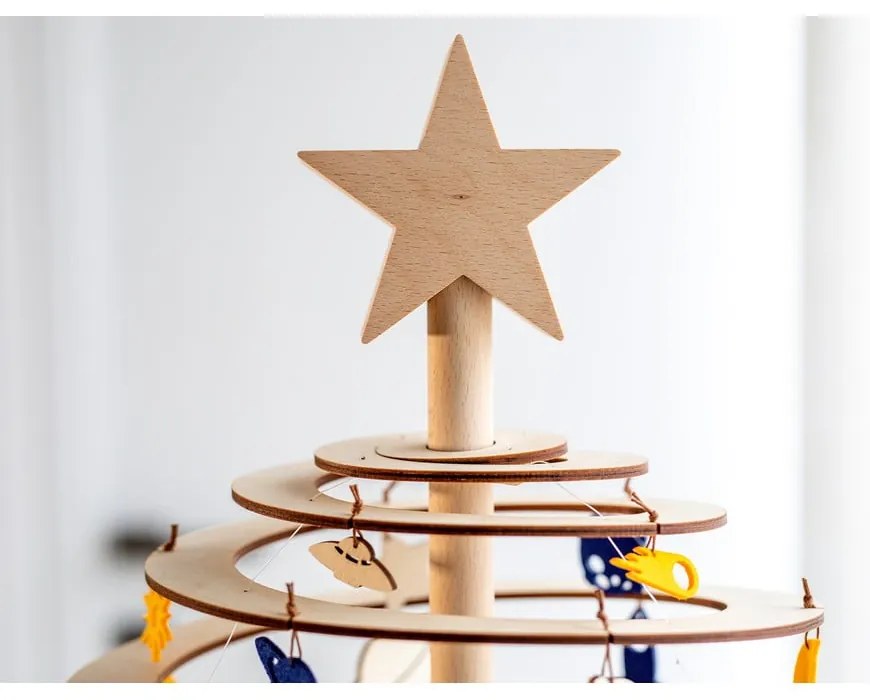 Large csillag csúcsdísz fából, dekorációs karácsonyfára - Spira