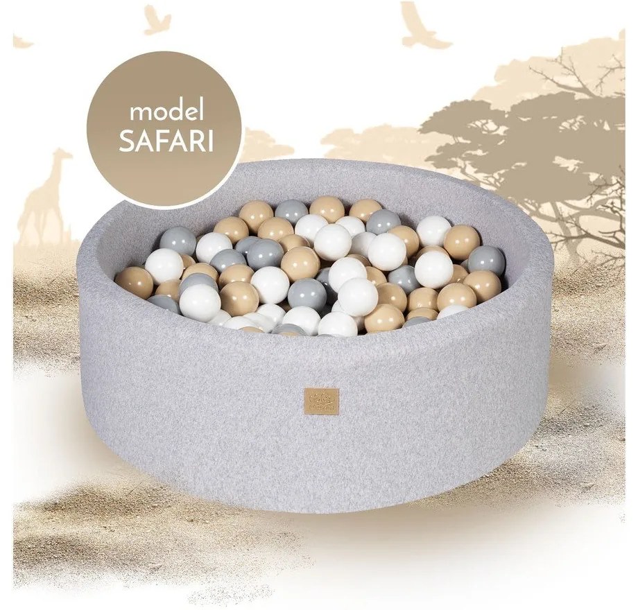 Szürke kordbársony labdamedence ø 90x30 cm Montessori – Meowbaby