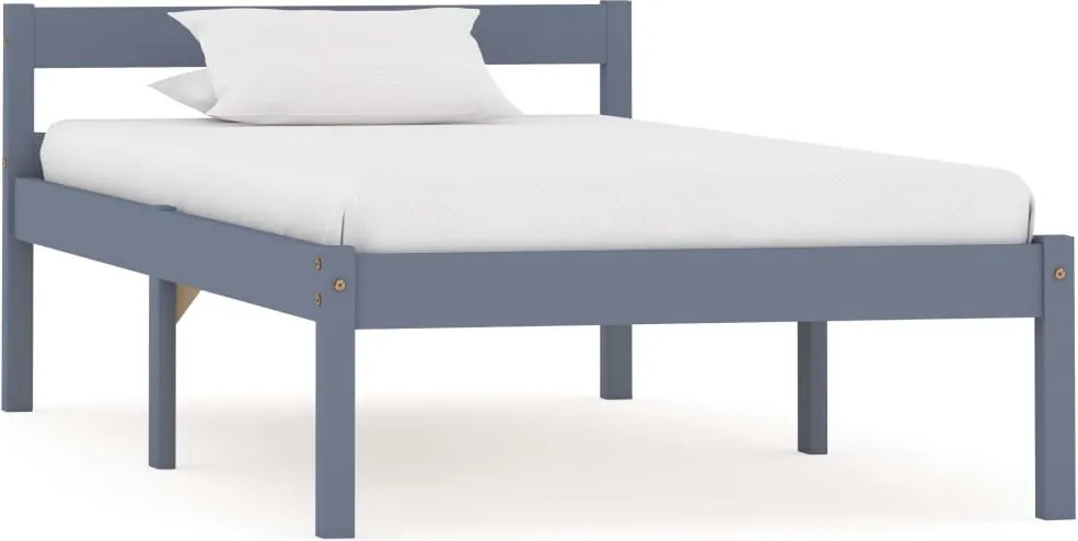 vidaXL szürke tömör fenyőfa ágykeret 100 x 200 cm