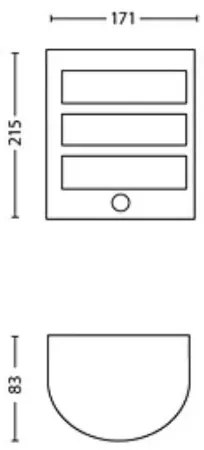 Philips - LED Kültéri fali lámpa érzékelővel PYTHON LED/3,8W/230V IP44