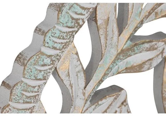 Életfa fali dekoráció 90 cm – kézzel faragott fa fali dísz antikolt fehér színben