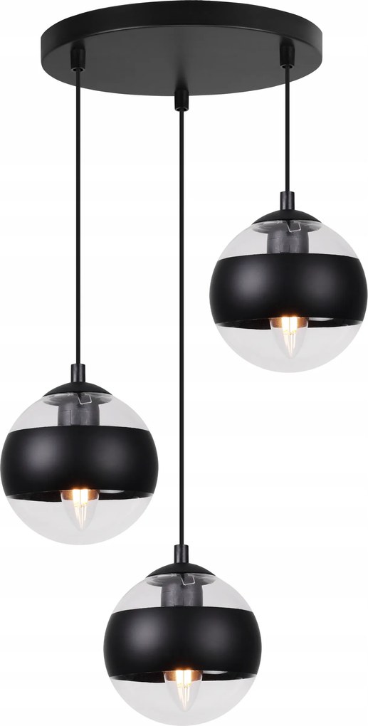 Mennyezeti Lámpa Lógó Csillár Plafon Nappali Konyha Loft Fekete Gömbök