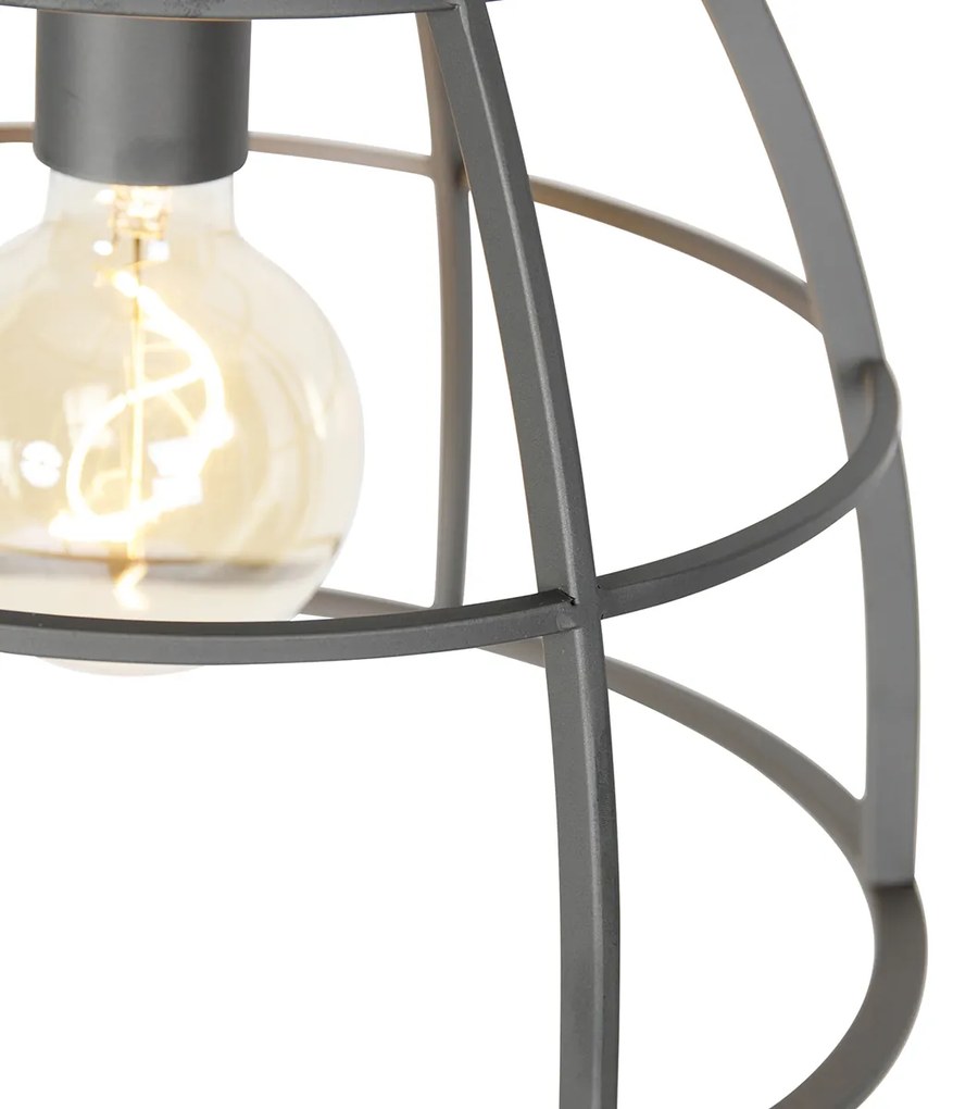 Ipari függőlámpa sötétszürke fa díszítéssel 34 cm - Arthur