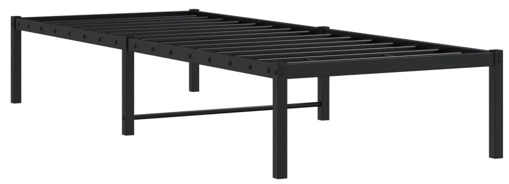 fekete fém ágykeret 80 x 200 cm