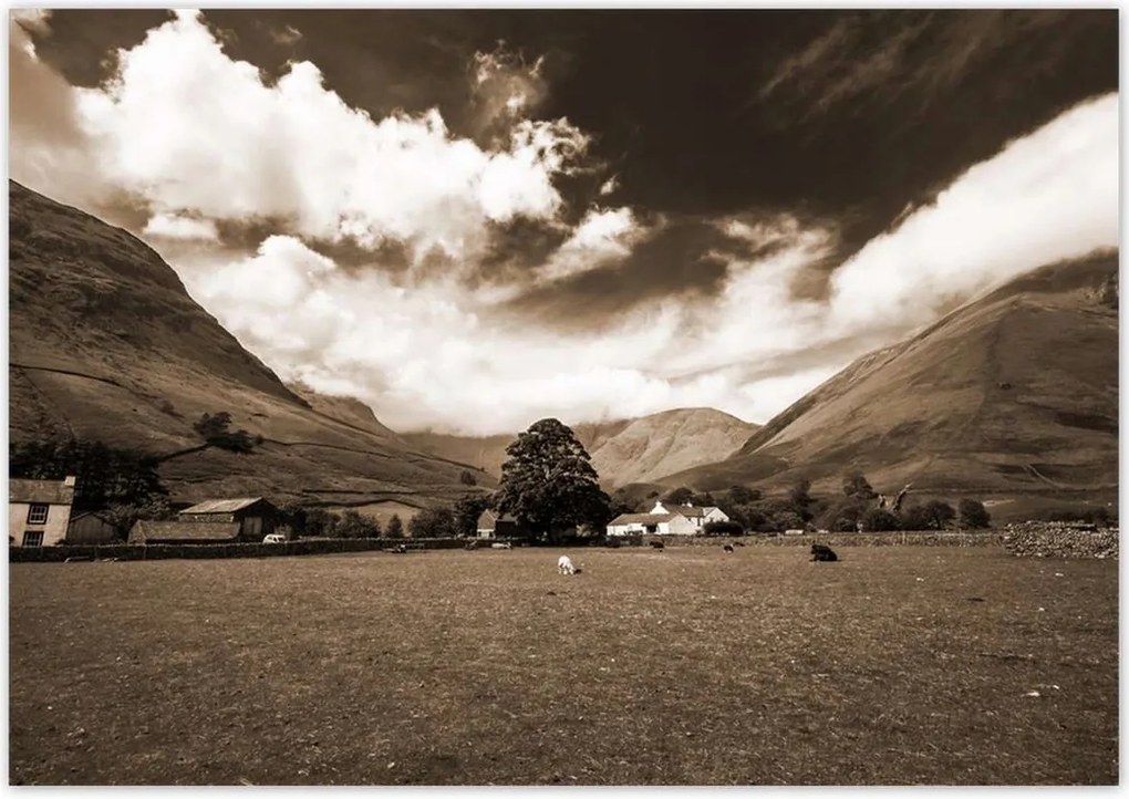 Poszterek 100x70 Ír táj Szépia