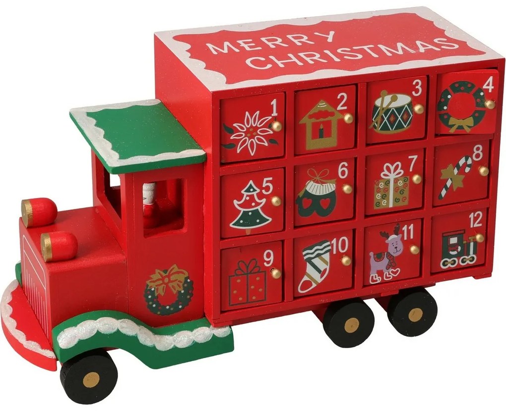 Adventi naptár Teherautó, 29x9,5x17 cm, dekor 1