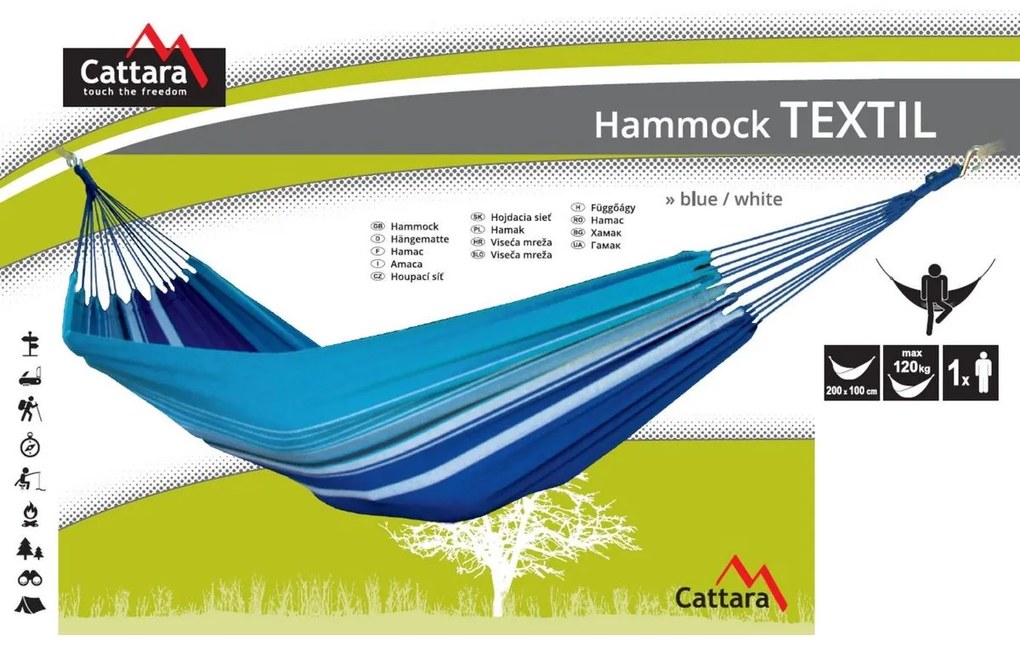 Cattara Textil hintaszék kék, 200 x 100 cm