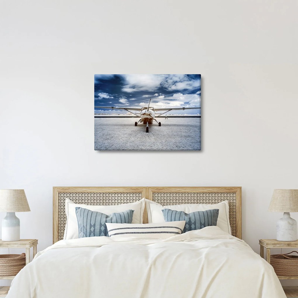 Egy motoros repülőgép képe (70x50 cm)