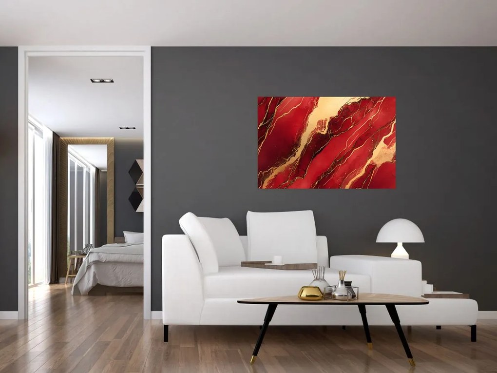 Kép - Vörös-arany márvány (90x60 cm)