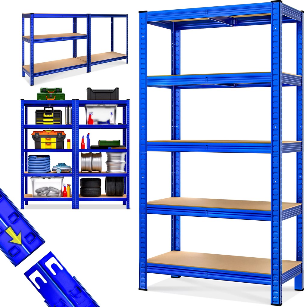 monzana® Polcos állvány 180x90x40 cm - kék
