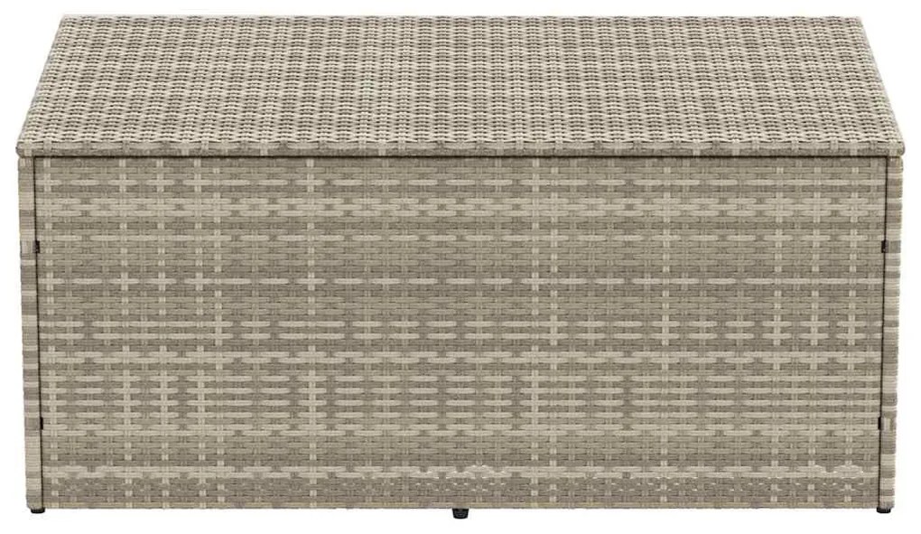világosszürke polyrattan kerti tárolóláda 110x50x58 cm
