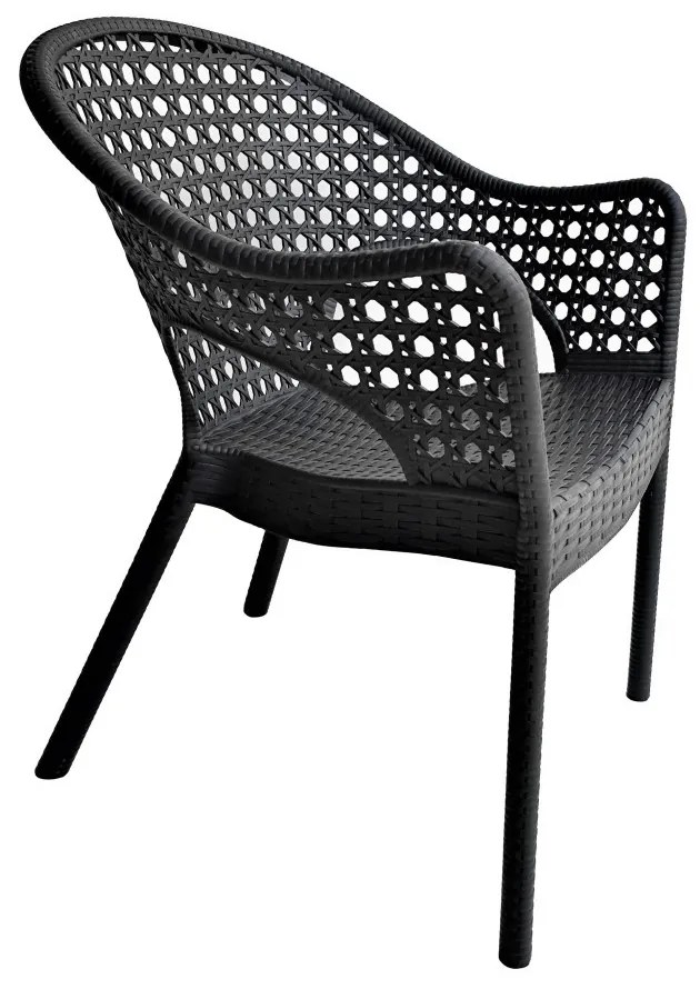 XXL 6 személyes stabil kerti bútorszett Antracit - Barna N