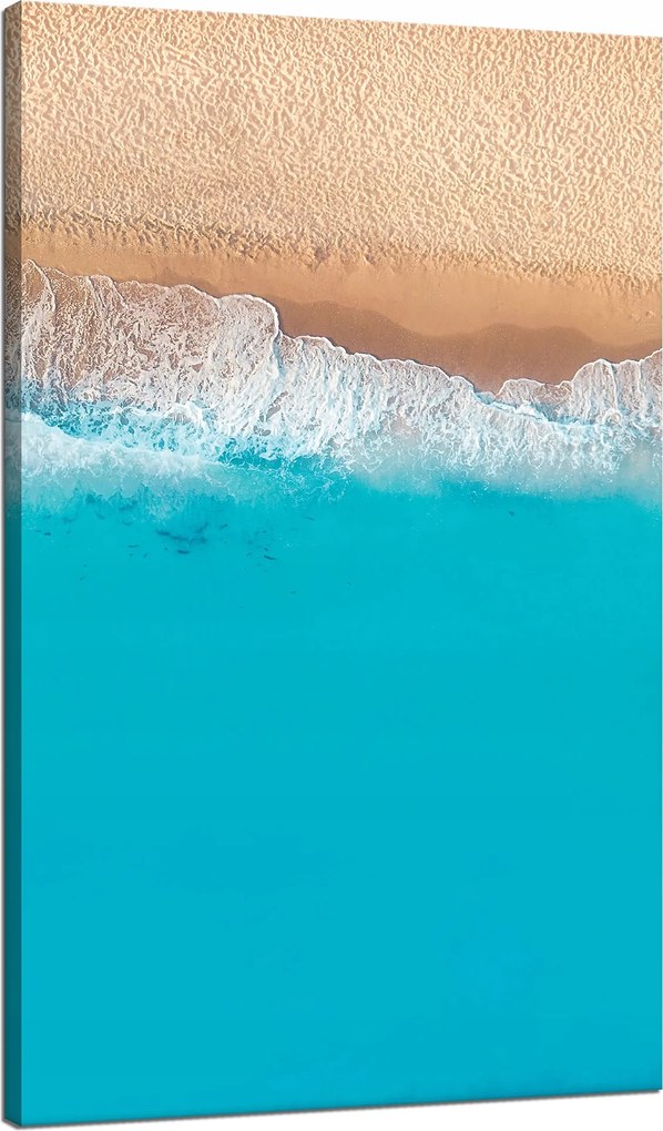 Vászonkép Tengerpart Víz Hullámok Kék 70x120 cm Ajándéknak is tökéletes