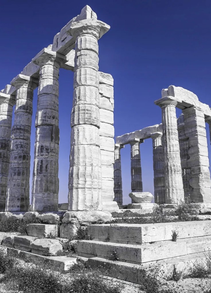 Poszter 20,5x28,4cm Poszeidón templomának régi oszlopai, Assaf Frank