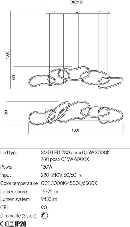 REDO 01-3392 BIAS Modern Led Függesztett Lámpa LED IP20