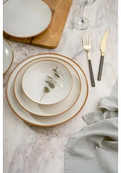 24 darabos bézs porcelán étkészlet