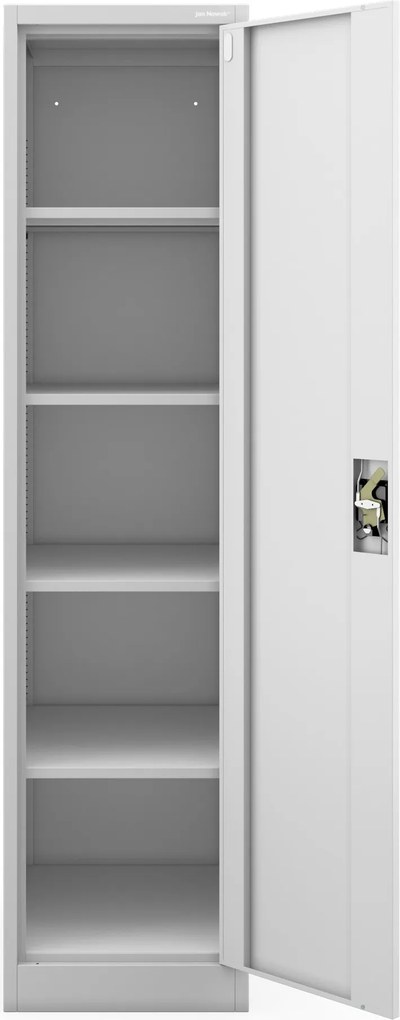 Mély, szürke fém irodai iratszekrény, 450x1850x600 mm: ALEX D600