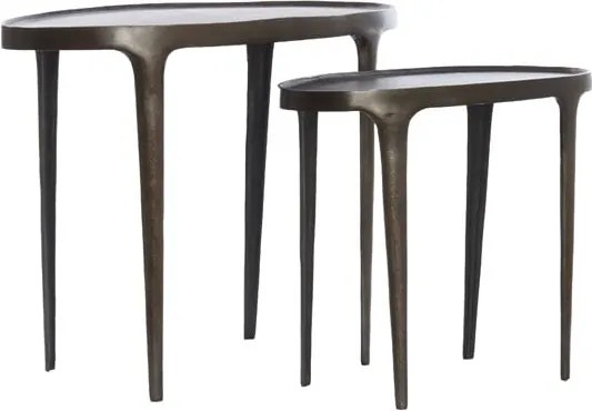 Fém kerek tárolóasztal szett 2 db-os 33x70 cm Arica – Light &amp; Living