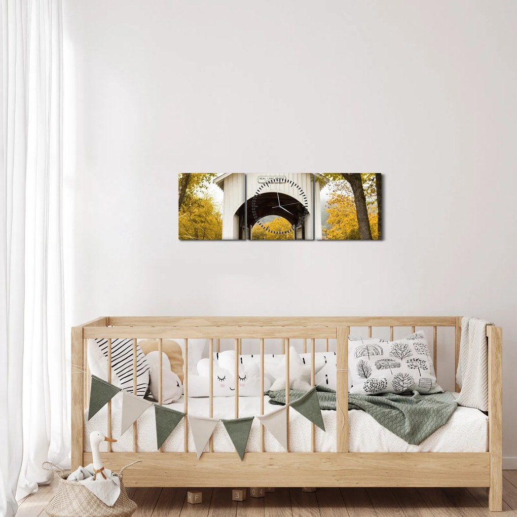 Híd képe Oregonban (órával) (90x30 cm)
