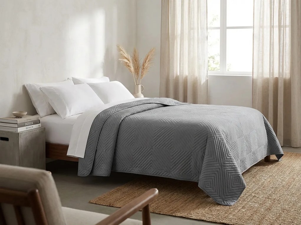 Ágytakaró CALDERA, szürke Méret: 170 x 210 cm