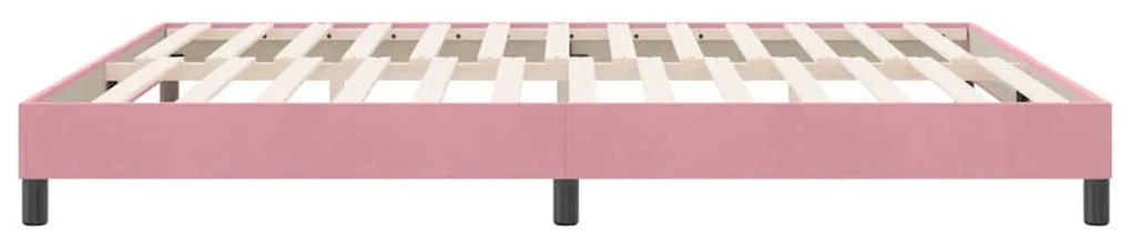 vidaXL rózsaszín bársony rugós ágy matrac nélkül 180x210 cm