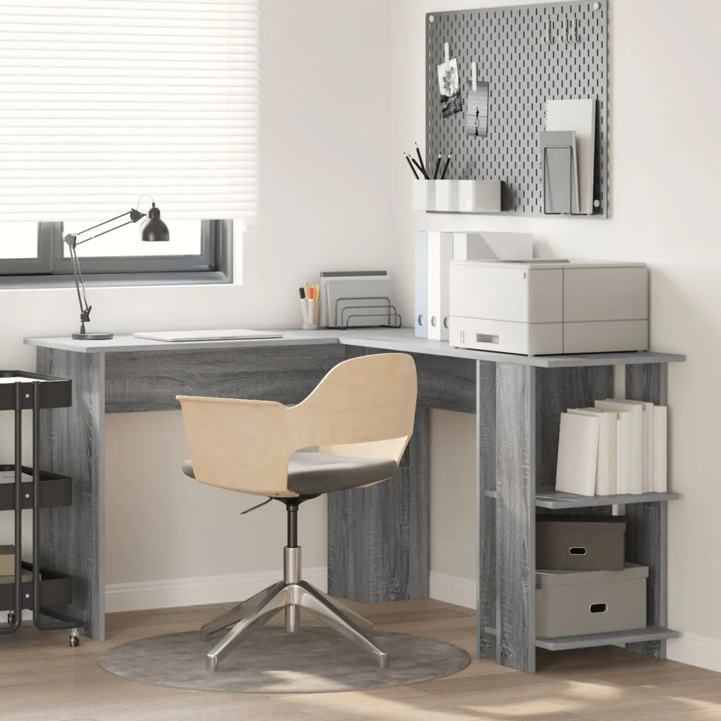 Szürke Sarokasztal Szürke Sonoma MDF Standard Szürke Sarokasztal