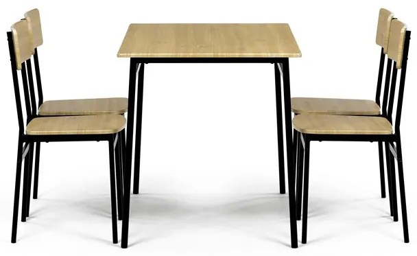 Jídelní set s 4 židlemi, 110x70x76cm, mdf, divoký dub, AUT-O2155 OAK