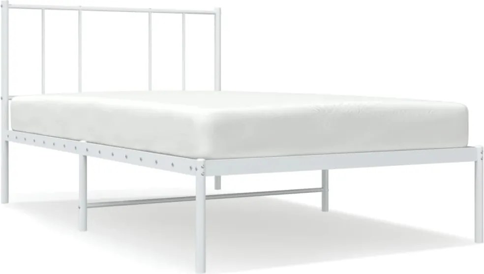 vidaXL fehér fém ágykeret fejtámlával 90x200 cm