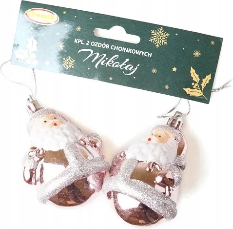 Karácsonyfadísz Mikulások 8 cm 2 db Karácsony