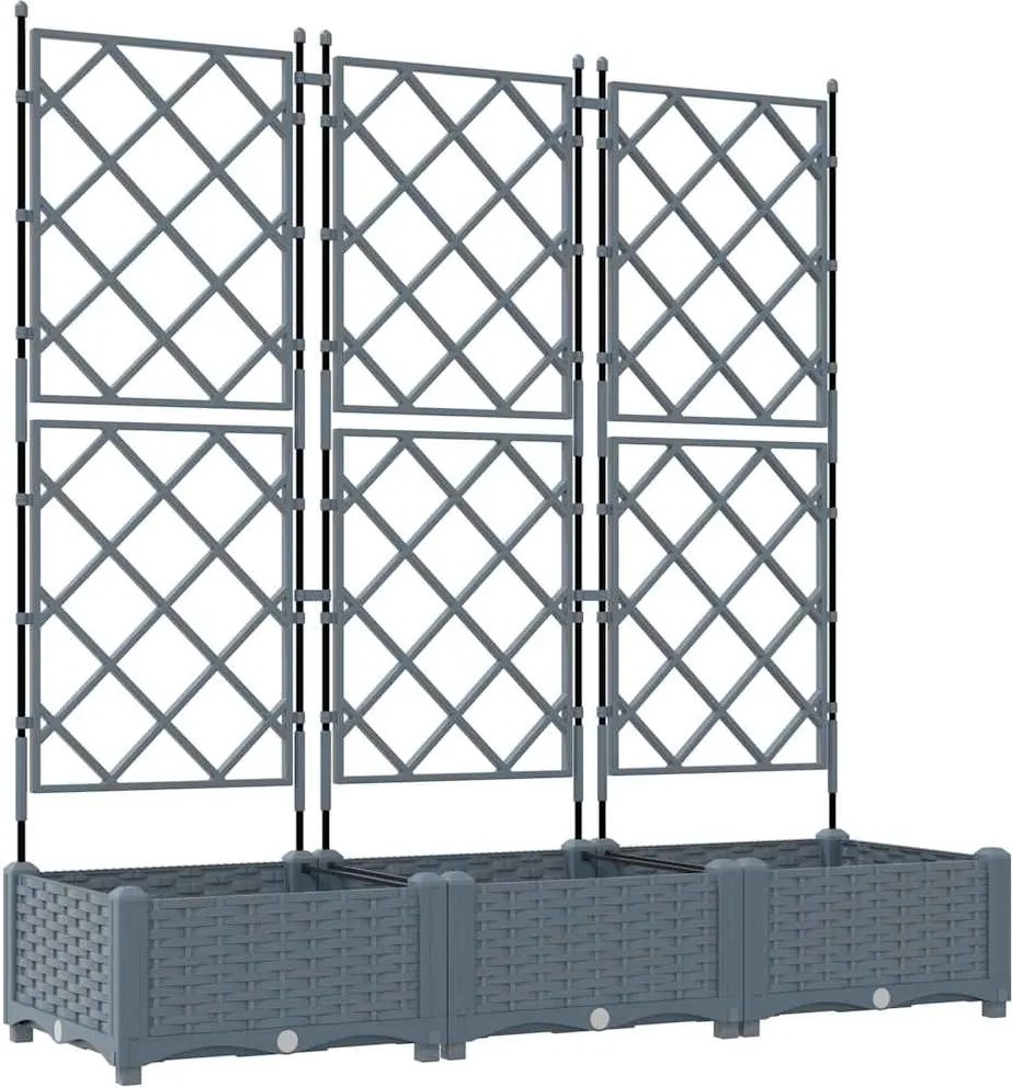 vidaXL Kerti cserép 3 pcs Világosszürke 120 x 40 x 125,5 cm Acél
