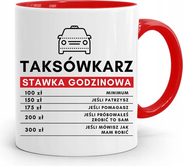 Piros Taxis Bögre Óradíj Nyomtatott Fényképpel