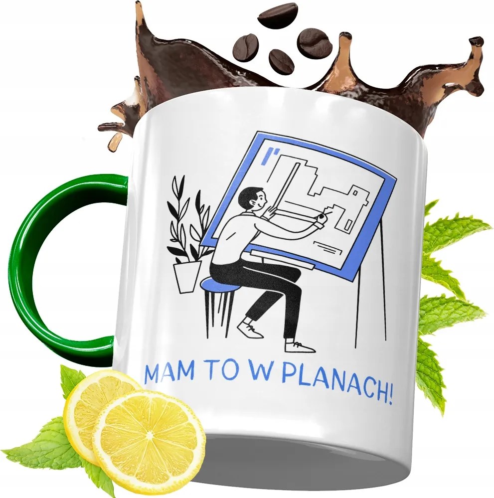 Zöld Bögre Építésznek Születésnapi Ajándék Nyomtatott Fényképpel