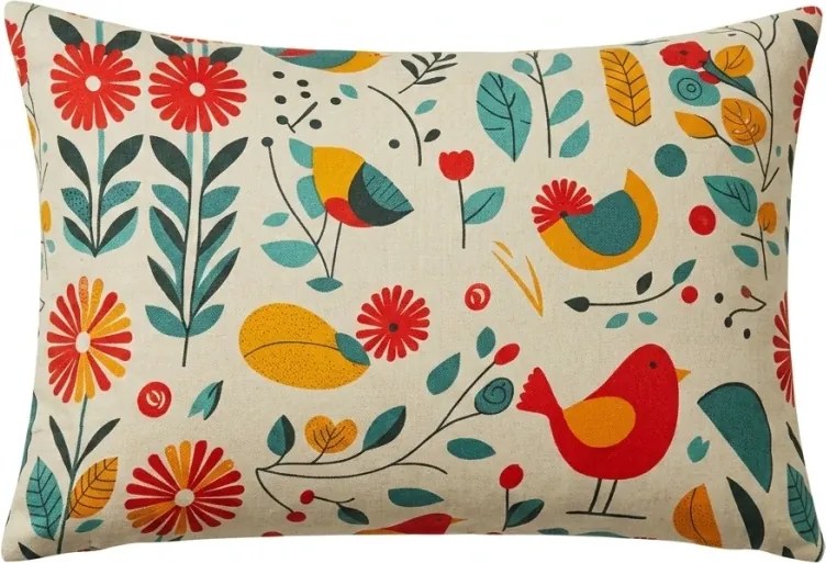 Mikroszálas párnahuzat RETRO BIRD 70x90 cm, színes