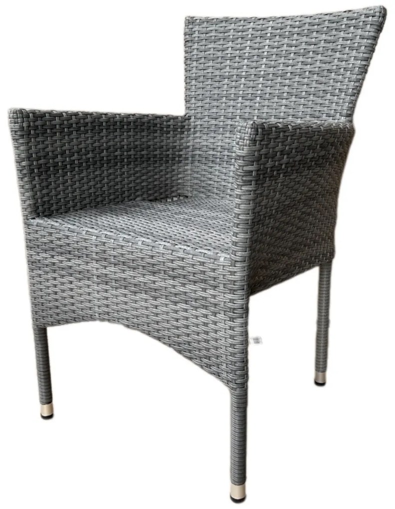 Autronic Kerti szék, fém, polirattan, szürke,AZC-S2118 SZÜRKE