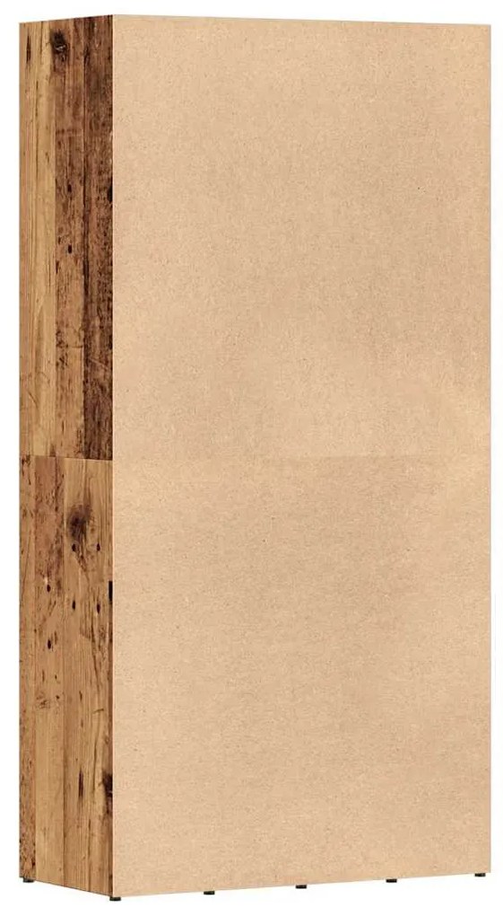 Könyves szekrény Régi fa 66x30x130 cm Gépelt fa