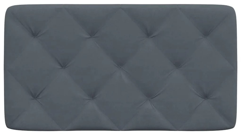 sötétszürke bársony fejtámla párna 90 cm