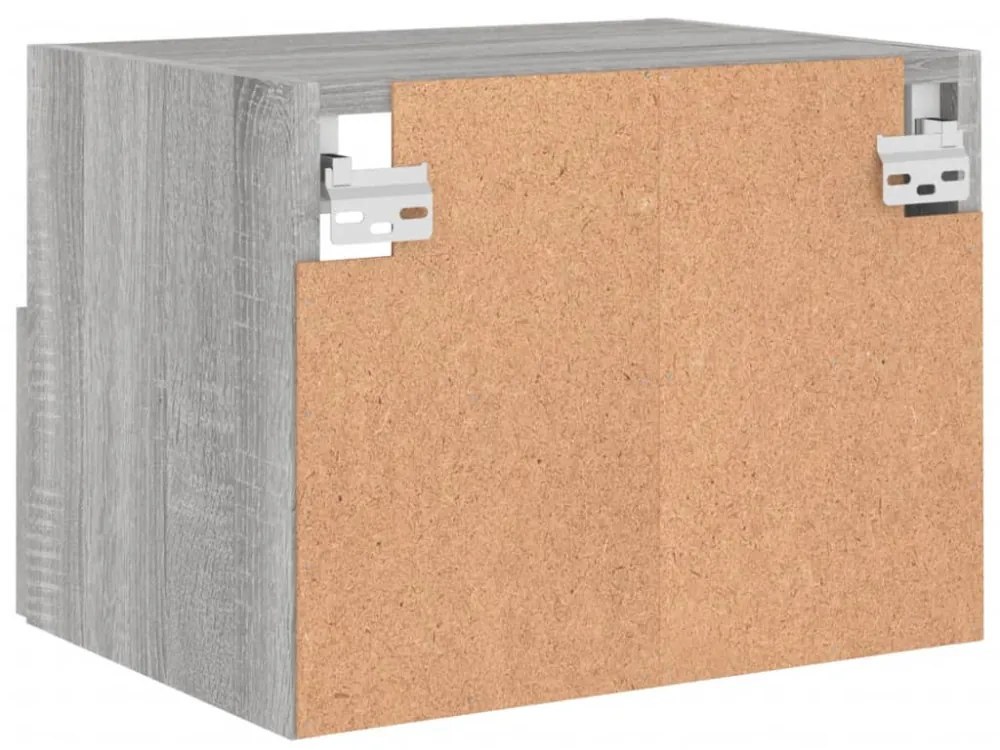 2 db szürke sonoma szerelt fa fali TV-szekrény 40 x 30 x 30 cm